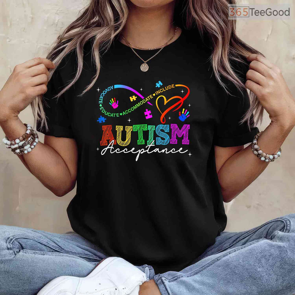 Neurodiversity Autism Awareness Rainbow Infinity Symbol Shirt April T-Shirt
