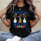 Light It Up Blue Autism Awareness Month Shirt April Support Men Women T-Shirt