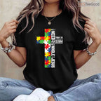 Autism Awareness Jesus Cross Puzzle Cool Christian Shirt April Faith T-Shirt