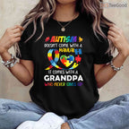 Autism Does Not Come With A Manual Grandpa Shirt April Awareness Funny T-Shirt