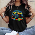 Autism Awareness Monster Truck Shirt April Month Boys Kids Cool Gift T-Shirt