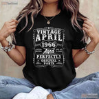 Retro 60th Birthday April 1966 T-Shirt - Vintage 60 Years Old Gift For Men Dad