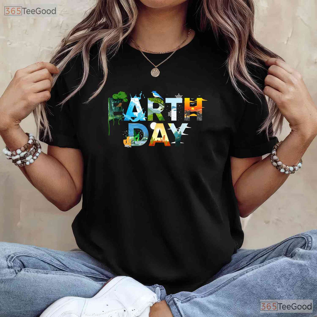 Earth Day Environmental Protection T-Shirt Save Trees Animals Climate Action Tee