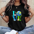 Love World Earth Day 2026 Environmental T-Shirt Save The Planet Eco Friendly Top
