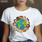 Earth Day T-Shirt Kids Toddler Teacher Cute Earth Graphic Classroom School Party