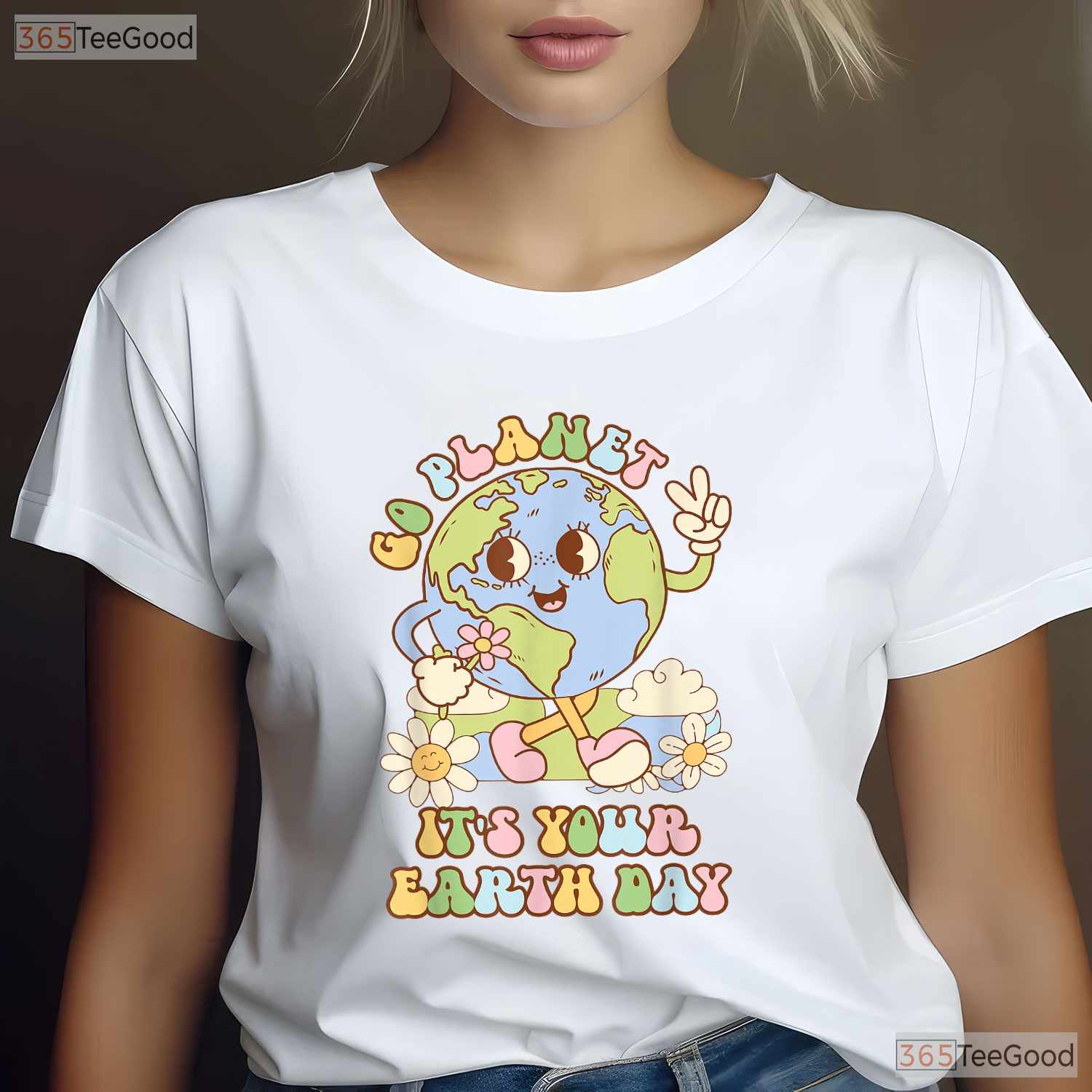 Go Planet Its Your Earth Day 2026 T-Shirt Teacher Kids Retro Funny Birthday Earth