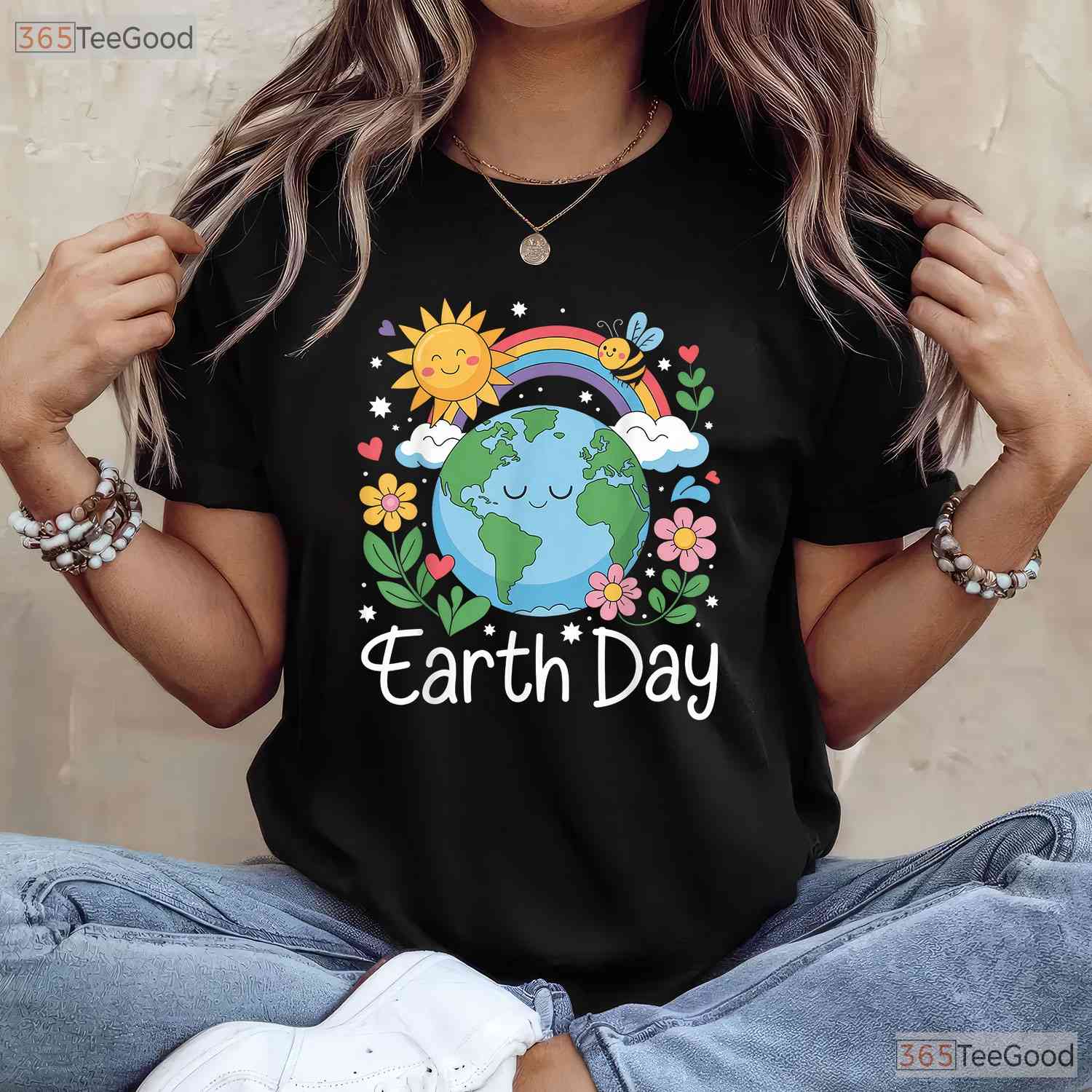 Earth Day Shirt Kids And Women Planet Smile T-Shirt Happy World Eco Friendly Gift