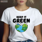 Keep It Green Earth Day T-Shirt Retro Environmental Awareness Nature Gift