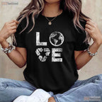 Love Earth Day 90s Vintage T-Shirt Recycle Symbol Teacher Student Gift Tee