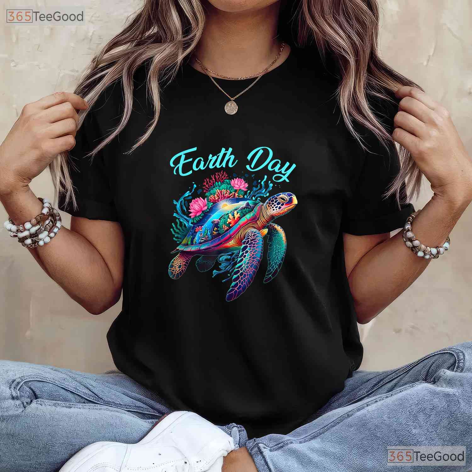 Sea Turtle Earth Day T-Shirt Save The Ocean Environmental Protection Gift