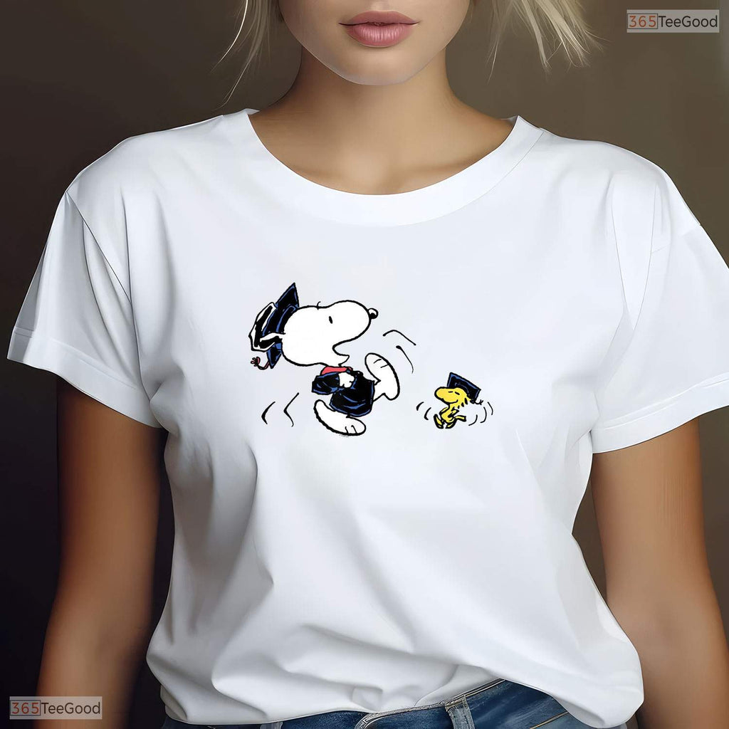 Cute Cartoon Dog Graduation Squad Class Of 2026 Senior Matching Party T-Shirt