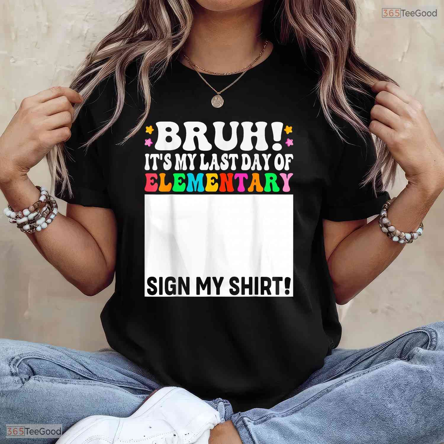 Interactive Last Day Of Elementary Sign My Shirt Elementary Graduation T-Shirt