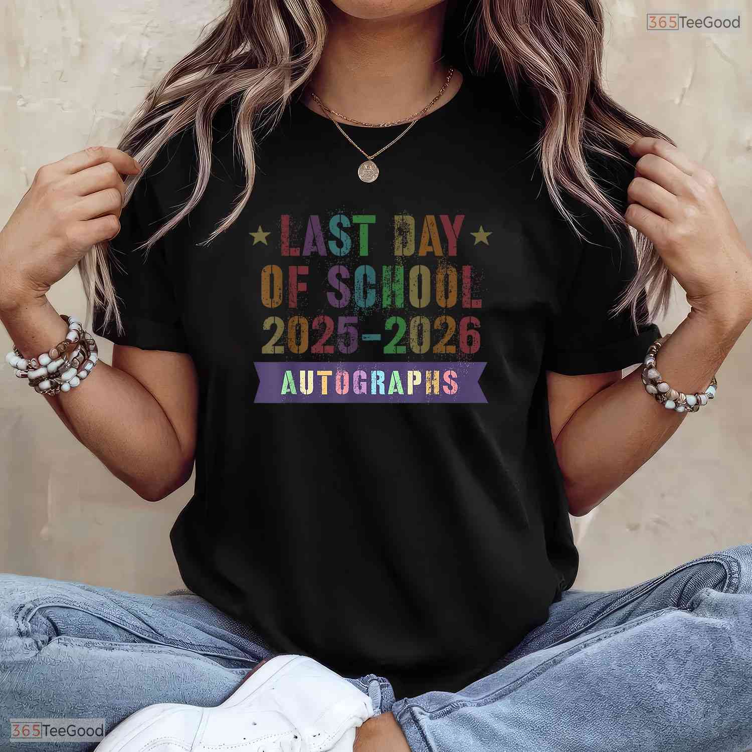 Interactive Goodbye School Last Day 2026 Kids Sign My Autographs T-Shirt