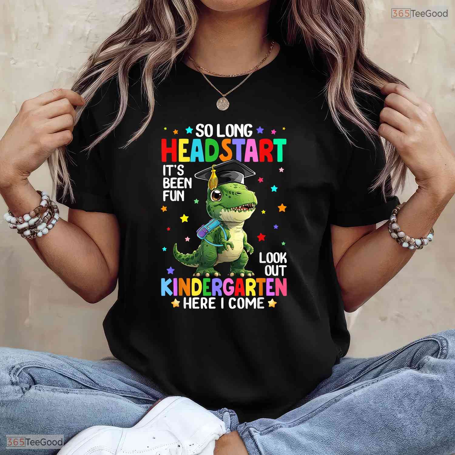 Cute T-Rex Dinosaur So Long Early Learning Kindergarten Here I Come T-Shirt