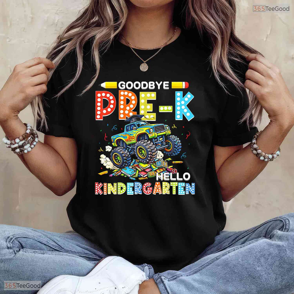 Awesome Goodbye Pre-K Hello Kindergarten Graduation Big Truck Boy T-Shirt