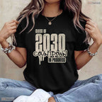 Funny Class Of 2030 Countdown Graduate Student Matching Graduation T-Shirt