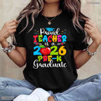 Awesome Proud Teacher Of A 2026 Pre-K Graduate Funny Class Party T-Shirt