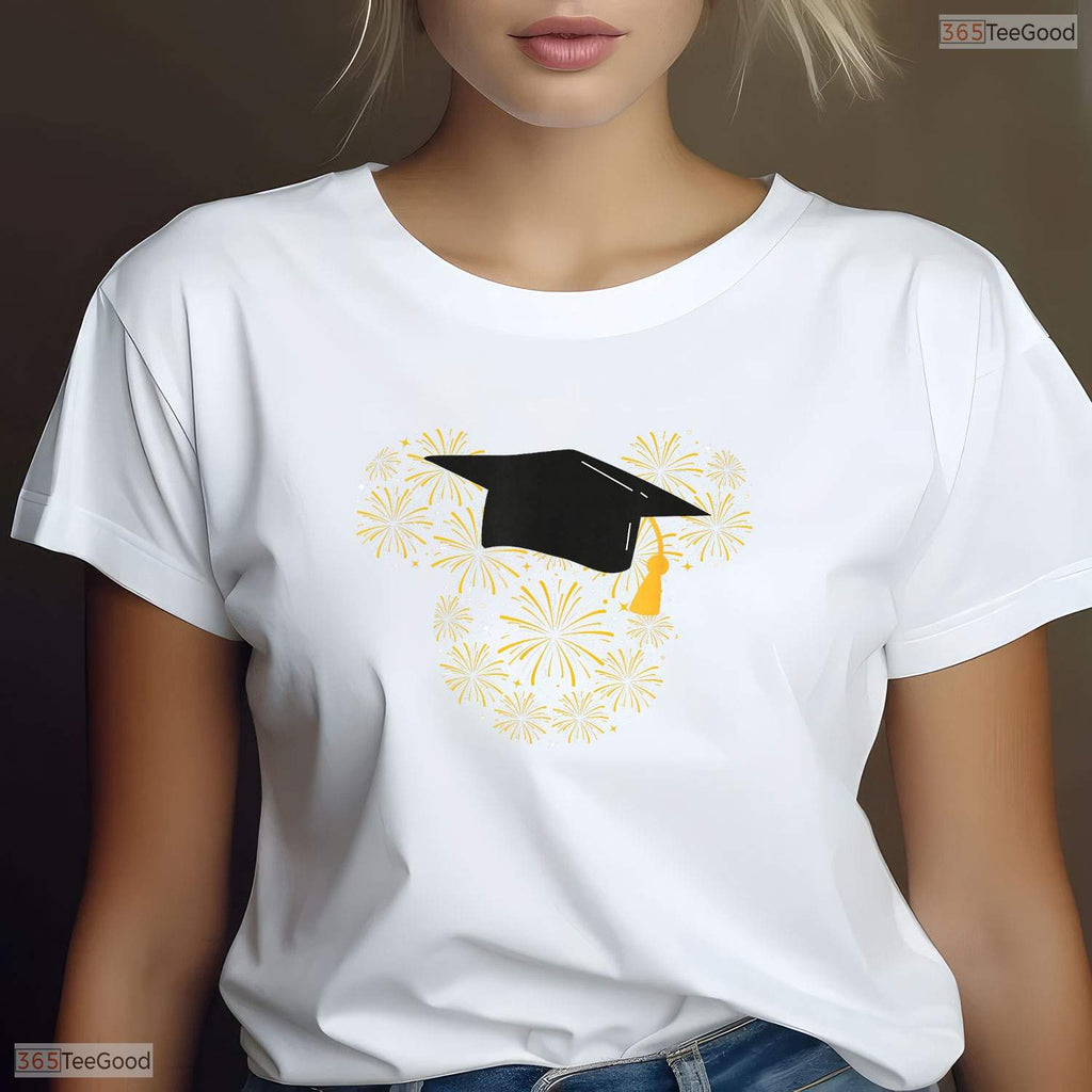 Magical Fireworks Graduated Theme Class Of 2026 Senior Celebration T-Shirt