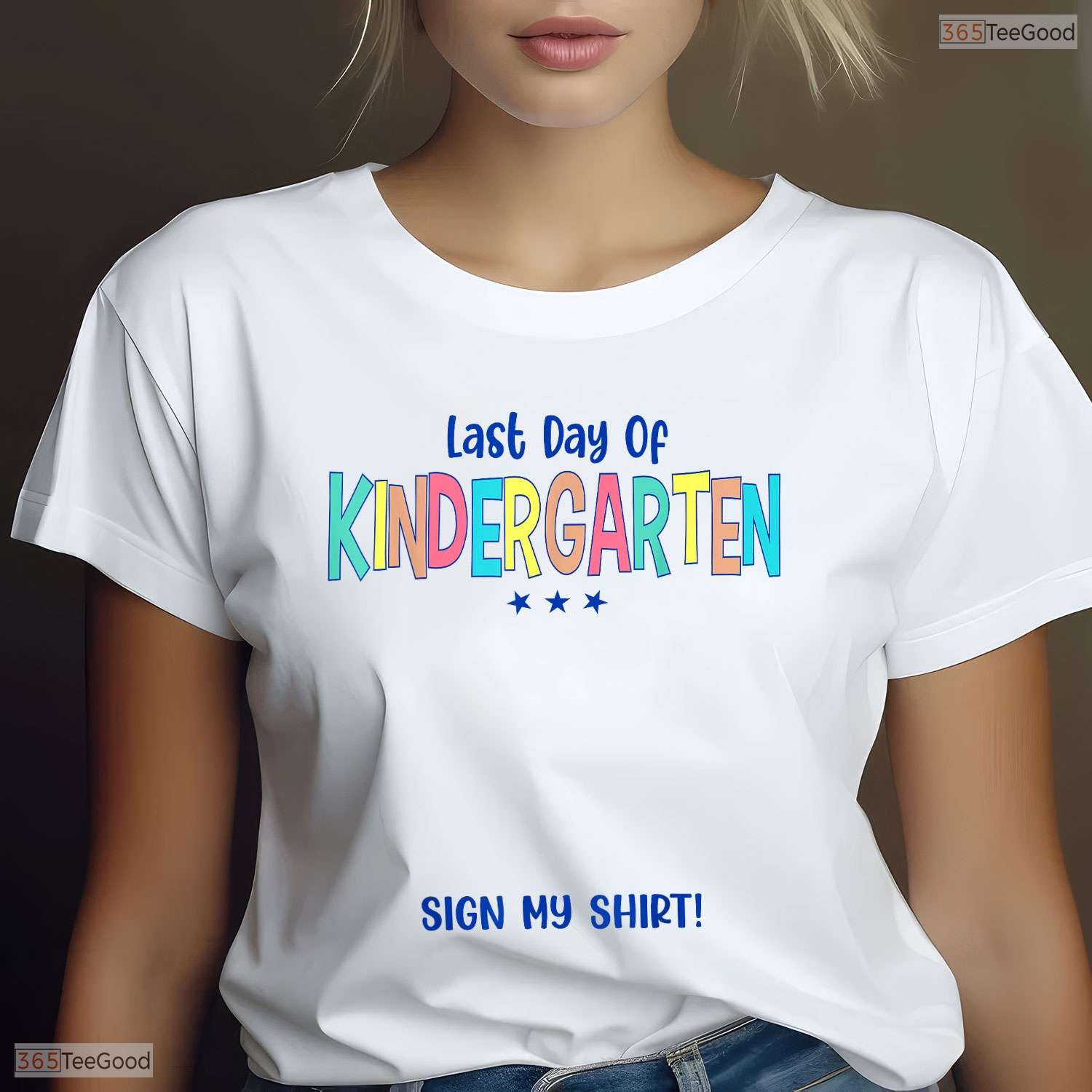 Interactive Kindergarten Graduation Last Day Of Kindergarten Sign My T-Shirt