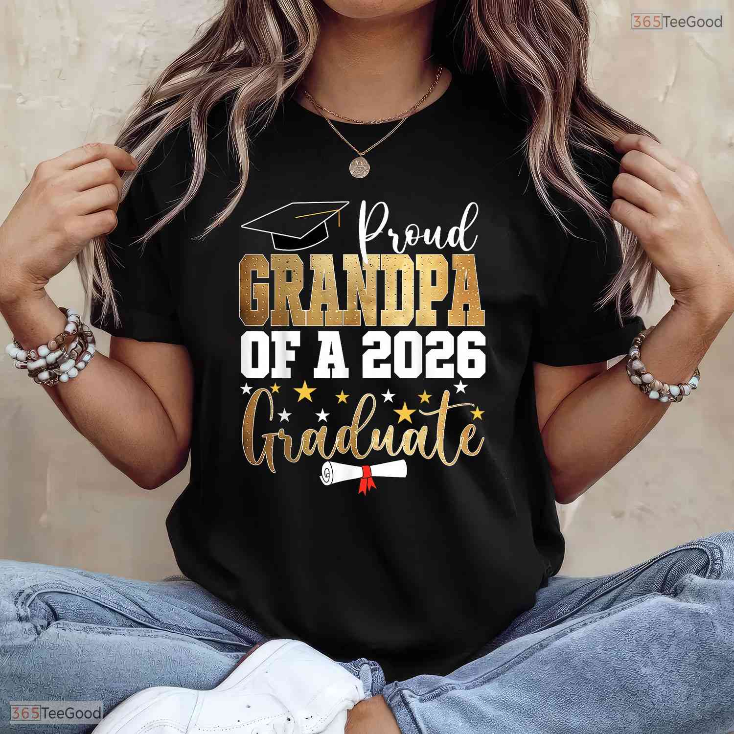 Loving Proud Grandpa Of A 2026 Graduate Grandpa Graduation Ceremony T-Shirt
