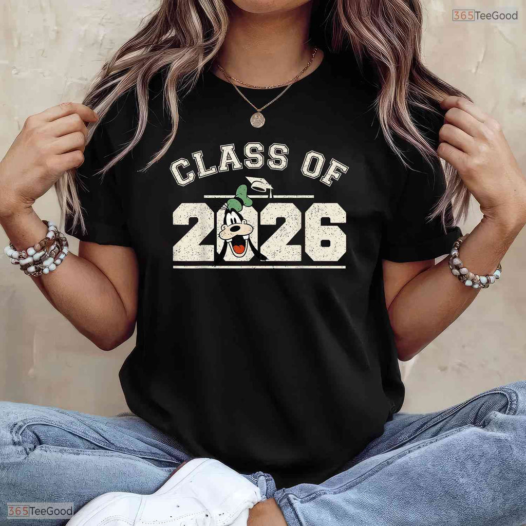 Classic Cartoon Dog Friends Graduation Class Of 2026 Senior Party T-Shirt