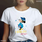 Cute Polka Dot Bow Mouse I Did It Graduation Cap And Gown Celebration T-Shirt