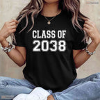 Awesome Class Of 2038 Grow With Me Handprint Photo Graduation Kids T-Shirt