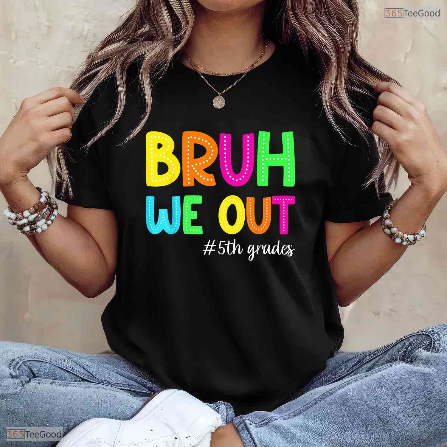 Retro Bruh We Out 5th Graders Fifth Grade Graduation Class Of 2026 T-Shirt