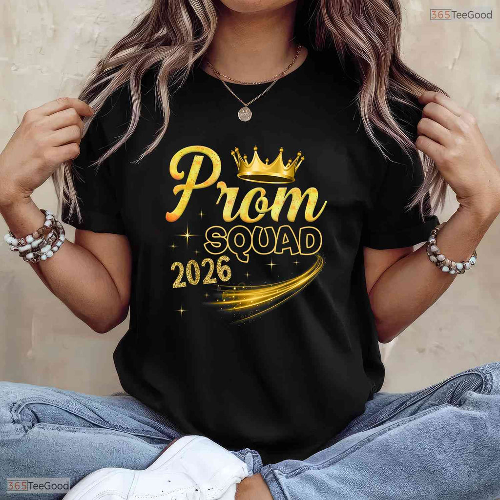 Awesome Prom Squad Graduation Class Of 2026 Senior Dance Party Crew T-Shirt