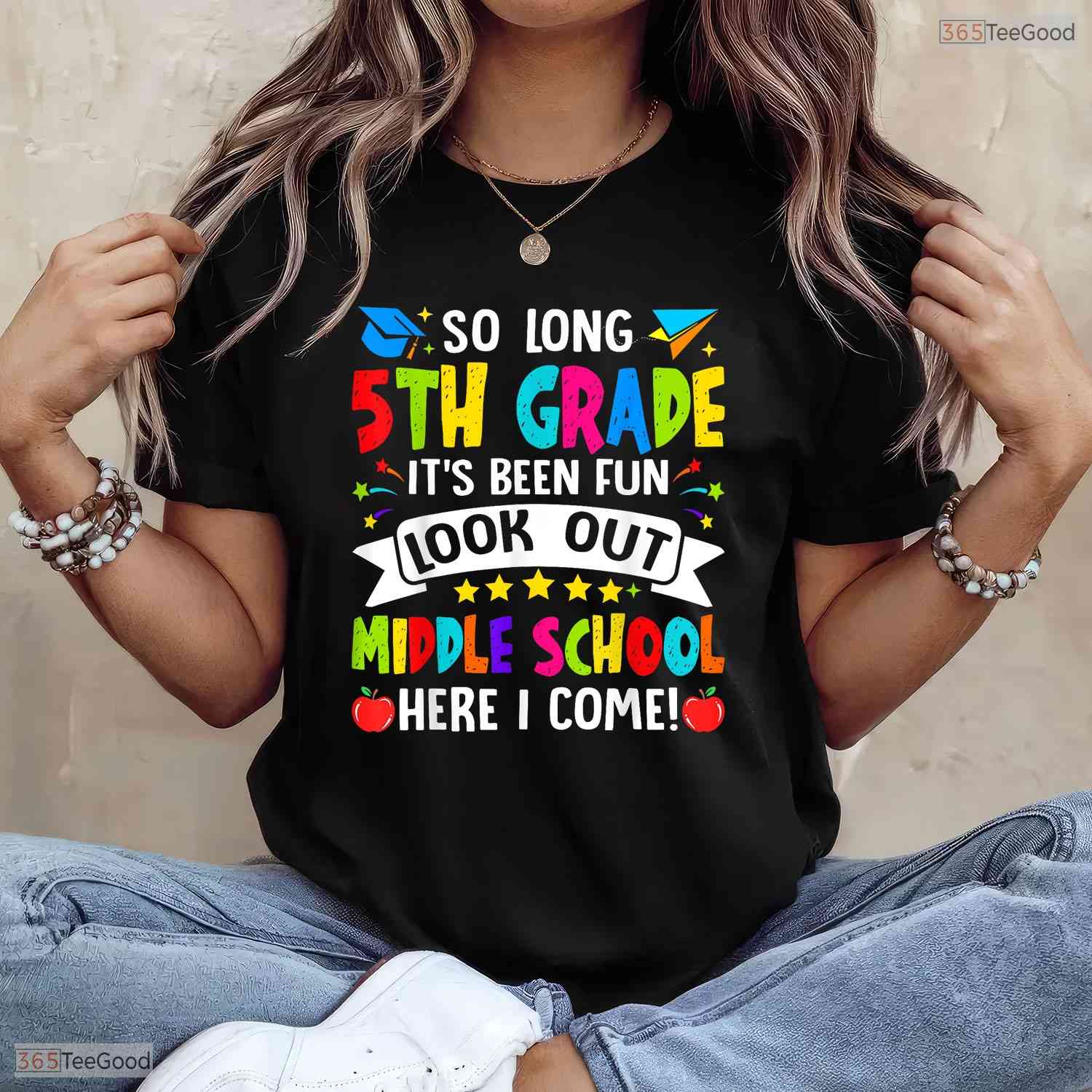 Awesome So Long 5th Grade Graduation Middle School Here I Come Kids T-Shirt