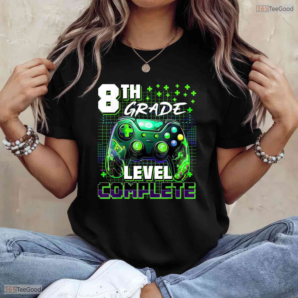 Video Gamer Controller Eighth 8th Grade Level Complete Graduation Boys T-Shirt