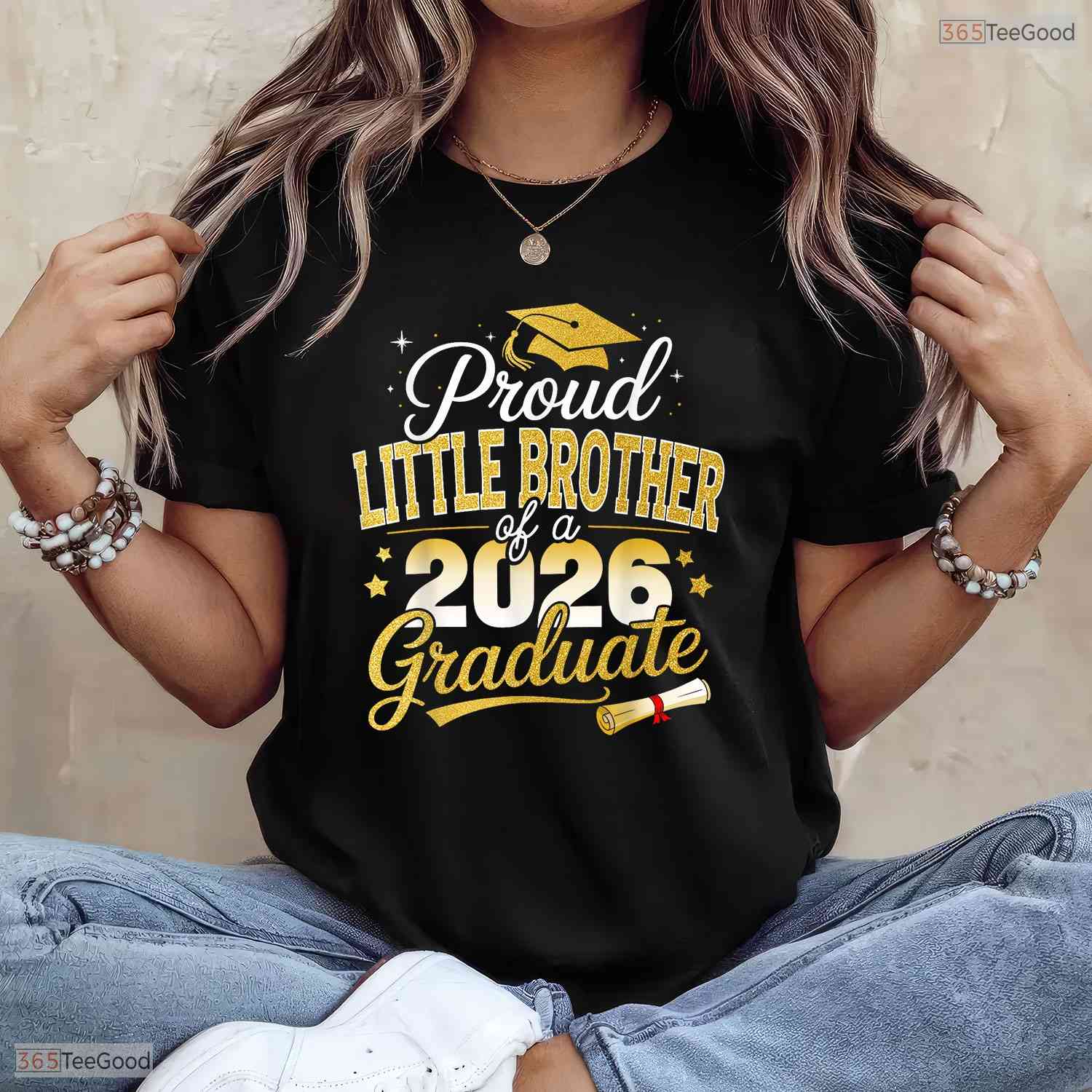 Awesome Proud Little Brother Class Of 2026 Graduate Graduation Family T-Shirt