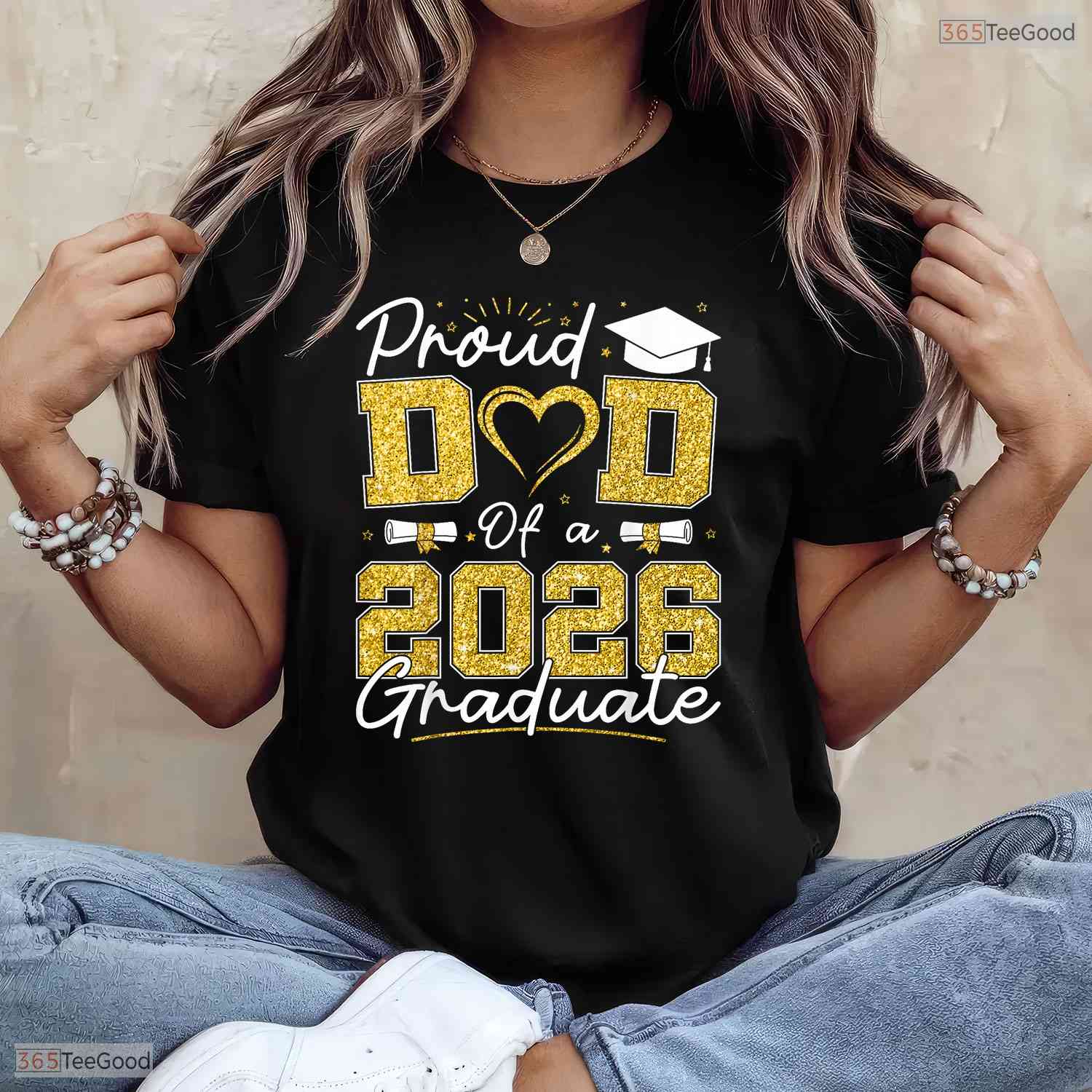 Proud Dad of A 2026 Graduate Senior Grad Family Matching Graduation T-Shirt