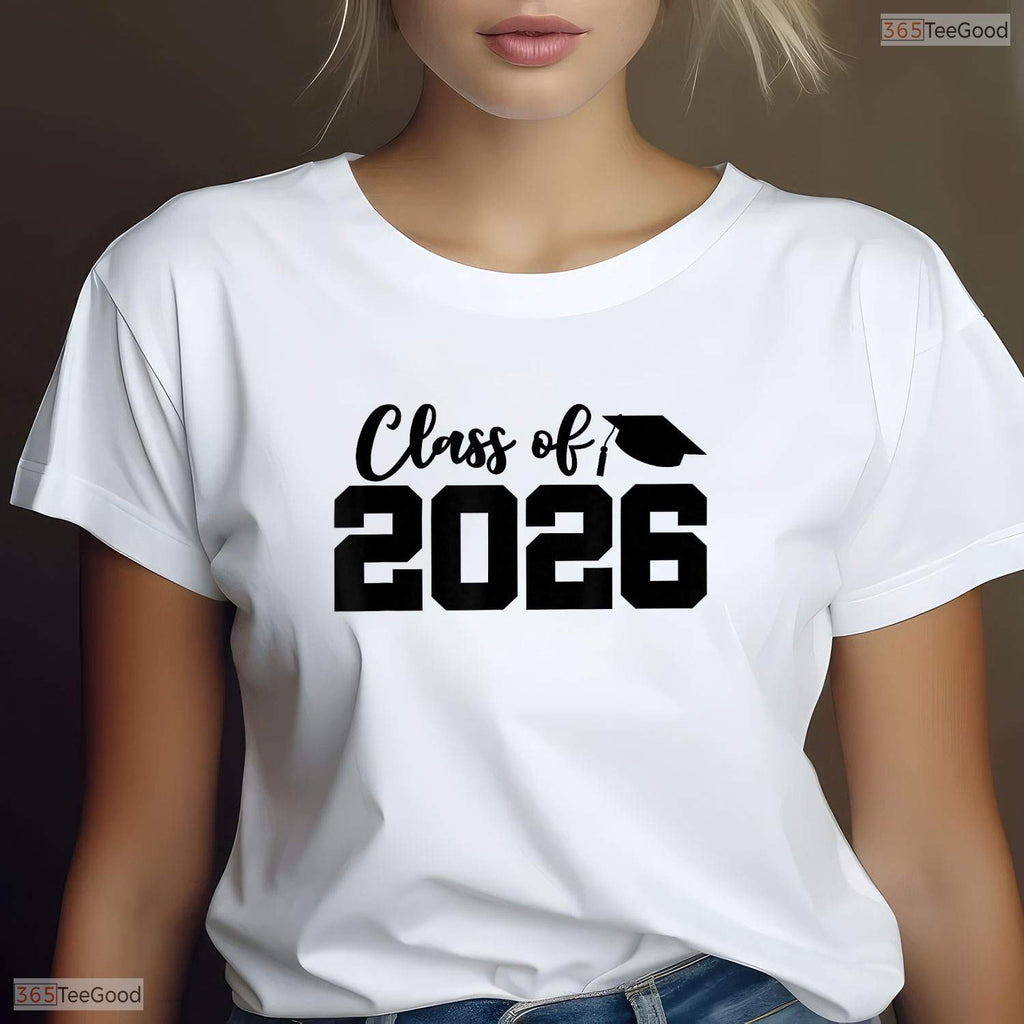 Varsity Style Class Of 2026 High School Senior Graduation Cap T-Shirt