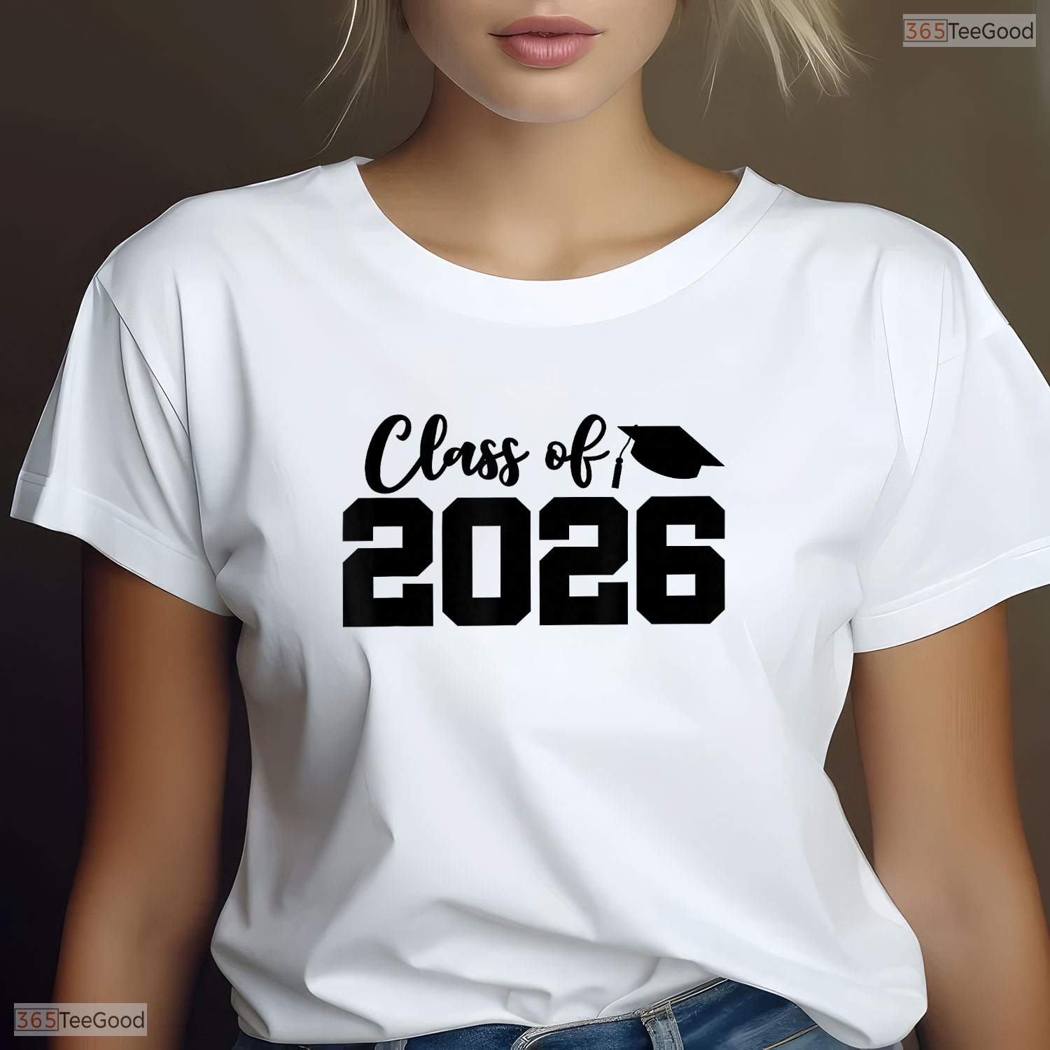 Varsity Style Class Of 2026 High School Senior Graduation Cap T-Shirt