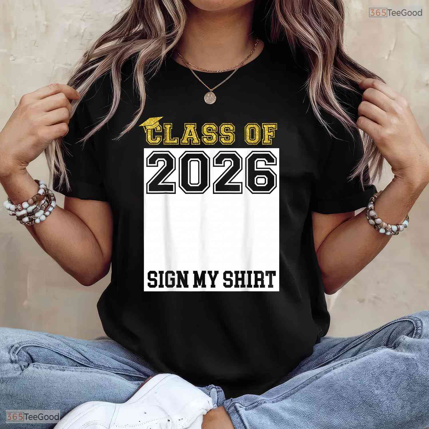 Interactive Class Of 2026 Sign My Shirt Senior Graduation Party T-Shirt