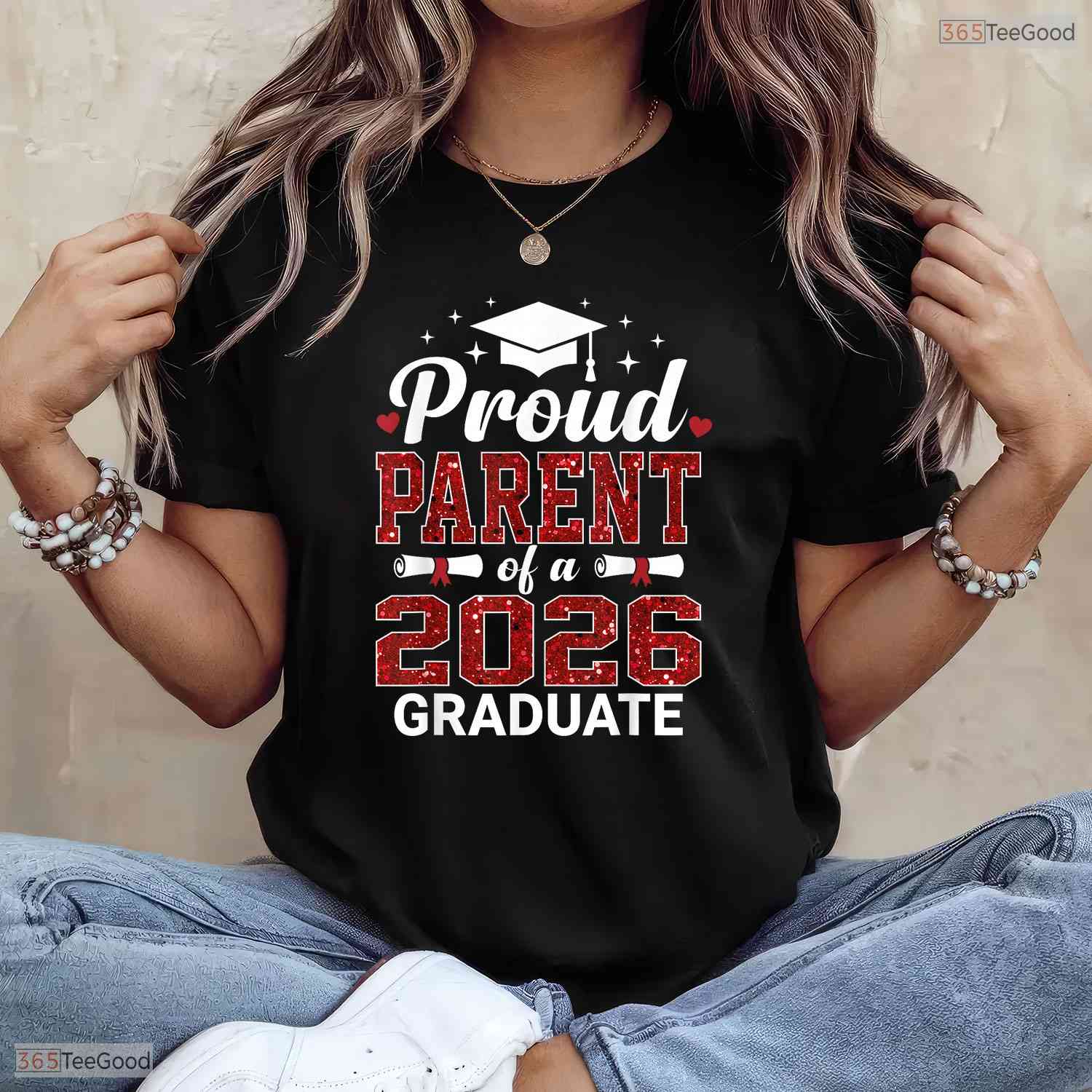 Loving Proud Parent Of A 2026 Graduate Class Of 2026 Graduation T-Shirt