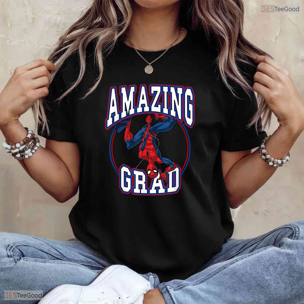 Comic Book Hero Style Amazing Grad Big Chest Logo Senior Party T-Shirt