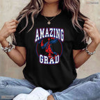 Comic Book Hero Style Amazing Grad Big Chest Logo Senior Party T-Shirt
