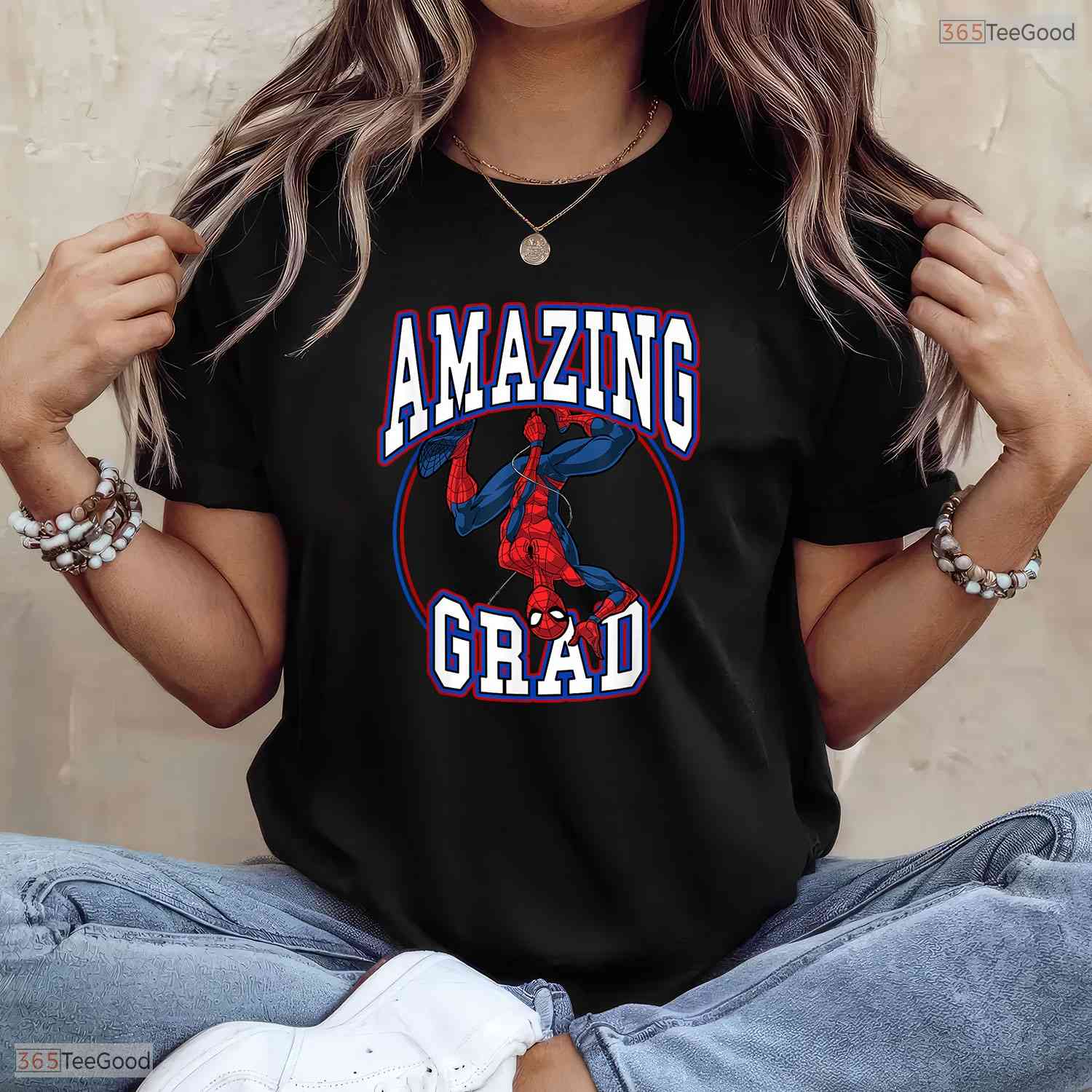 Comic Book Hero Style Amazing Grad Big Chest Logo Senior Party T-Shirt