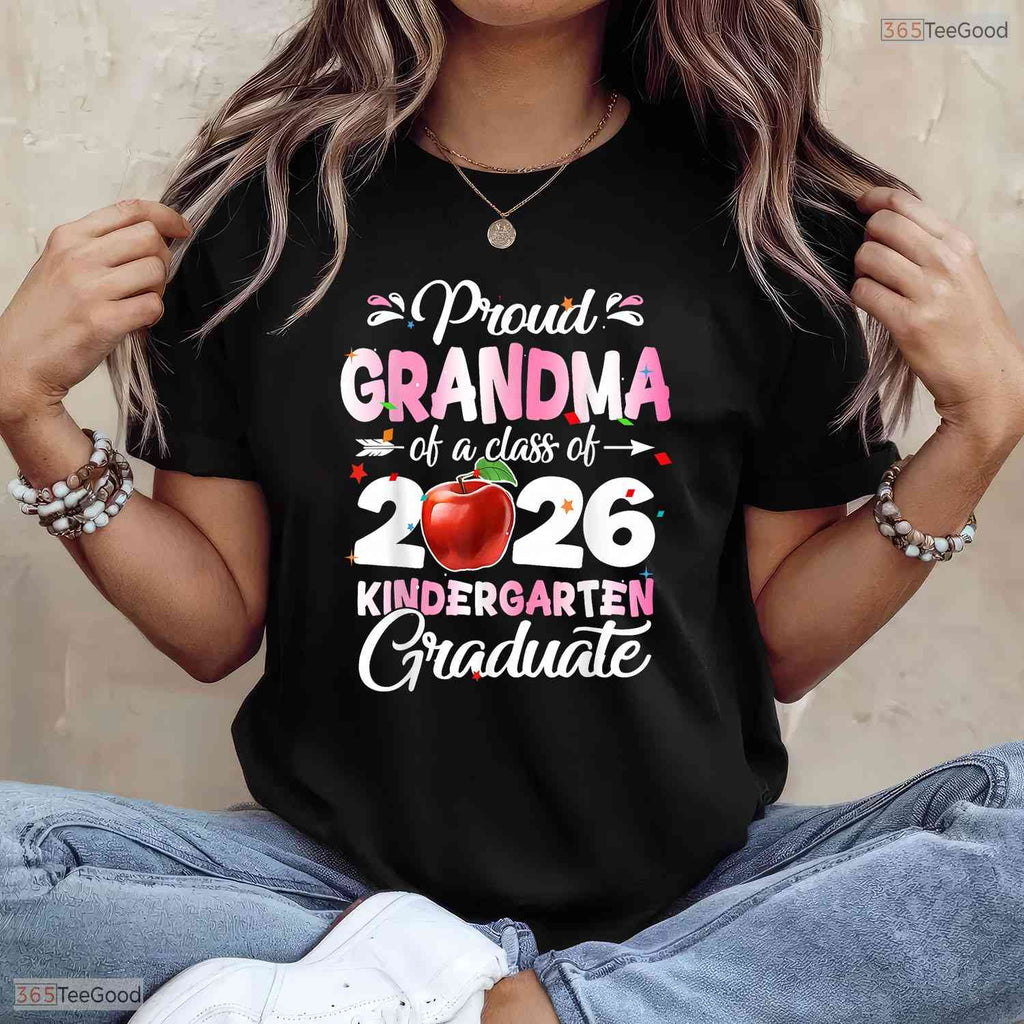 Loving Proud Grandma Of A Kindergarten Graduation Class Of 2026 T-Shirt