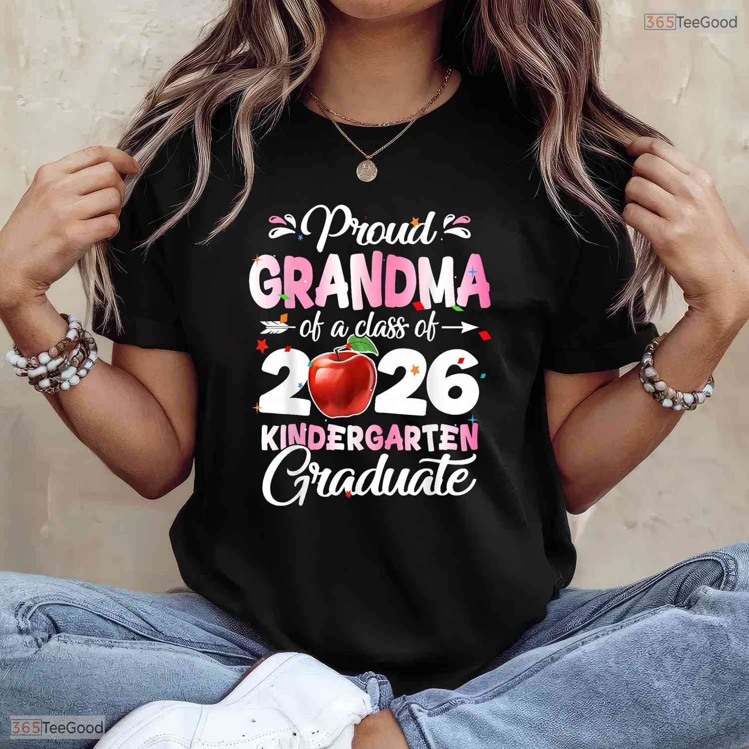 Loving Proud Grandma Of A Kindergarten Graduation Class Of 2026 T-Shirt