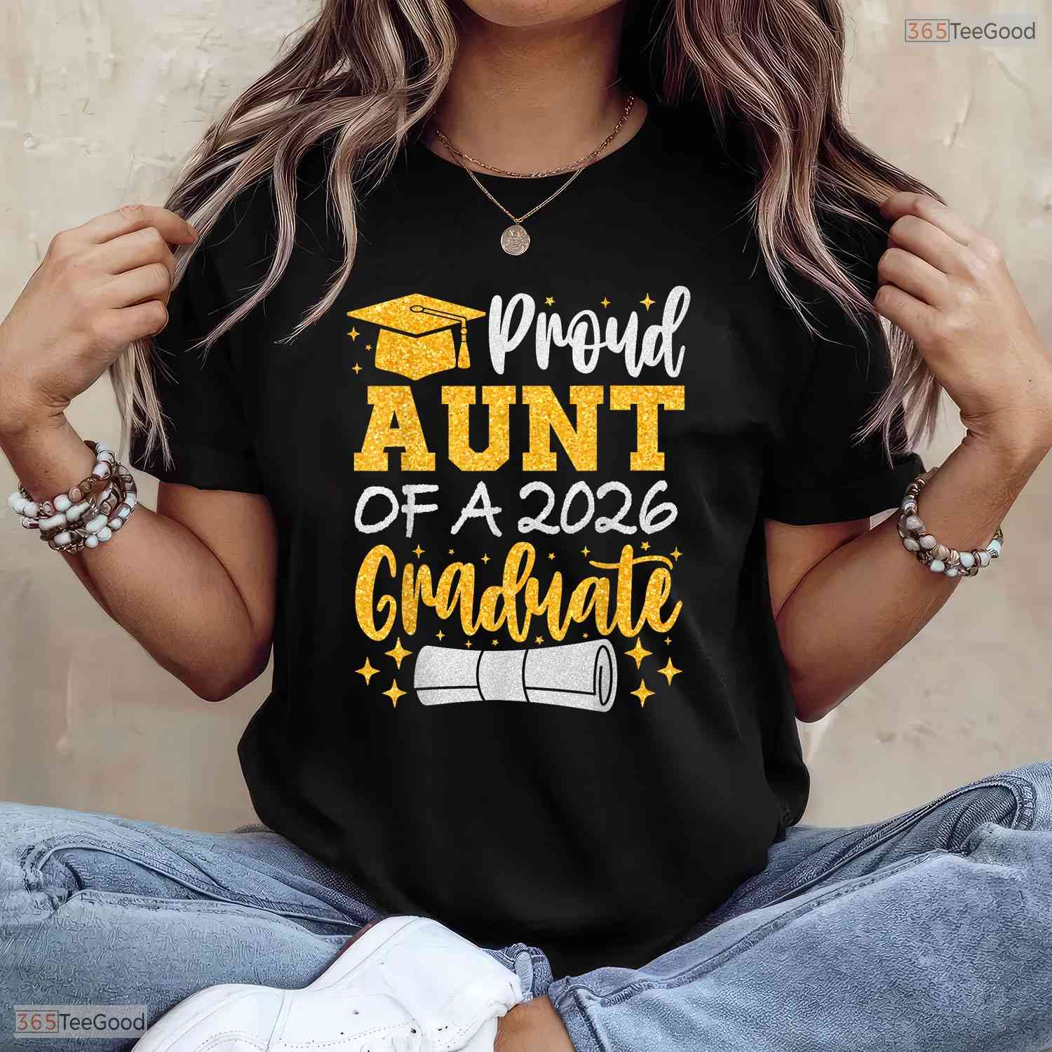 Thrilled Proud Aunt Of A 2026 Graduate Class Of 2026 Graduation Day T-Shirt