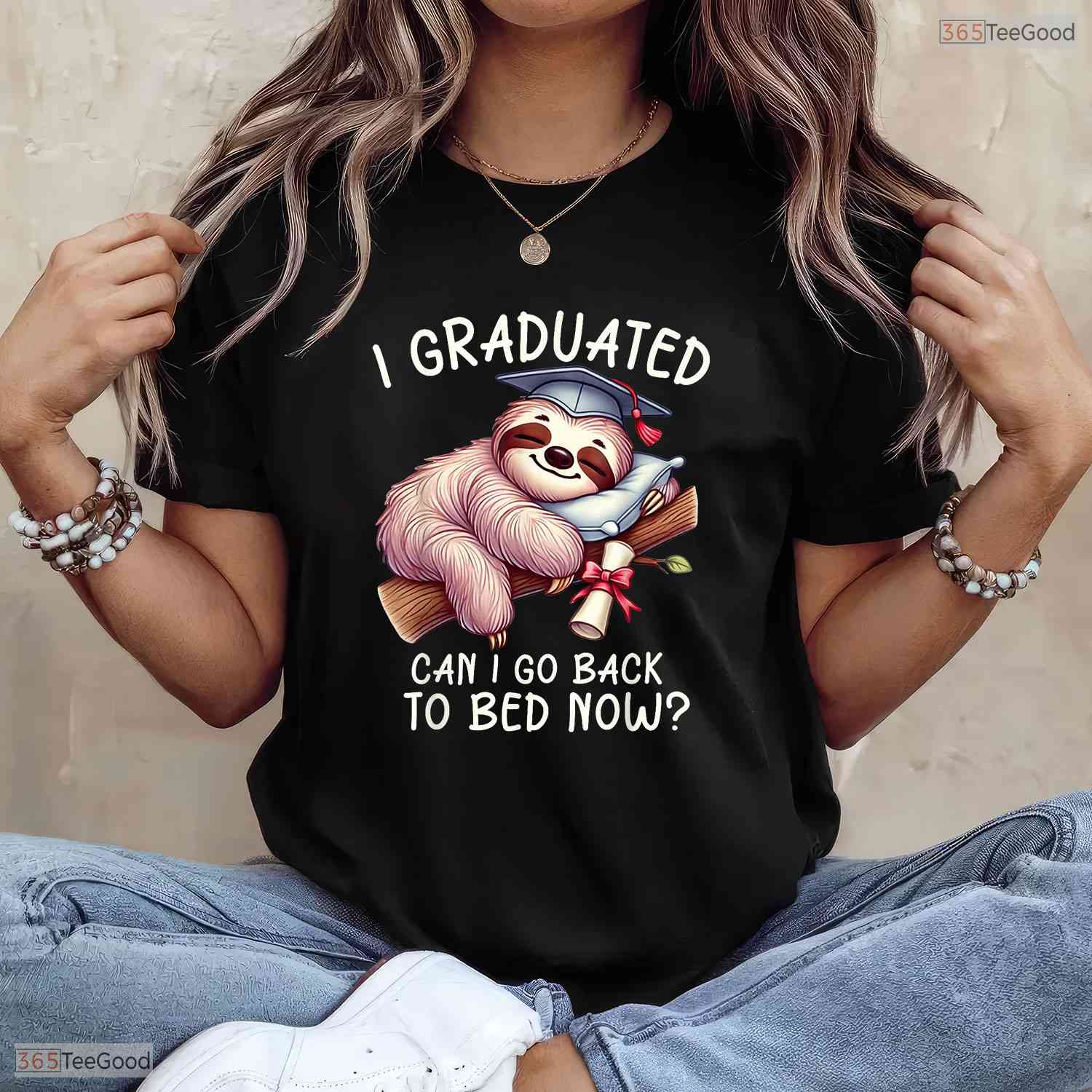 Lazy Student Funny Graduation I Graduated Can I Go Back To Bed Women T-Shirt