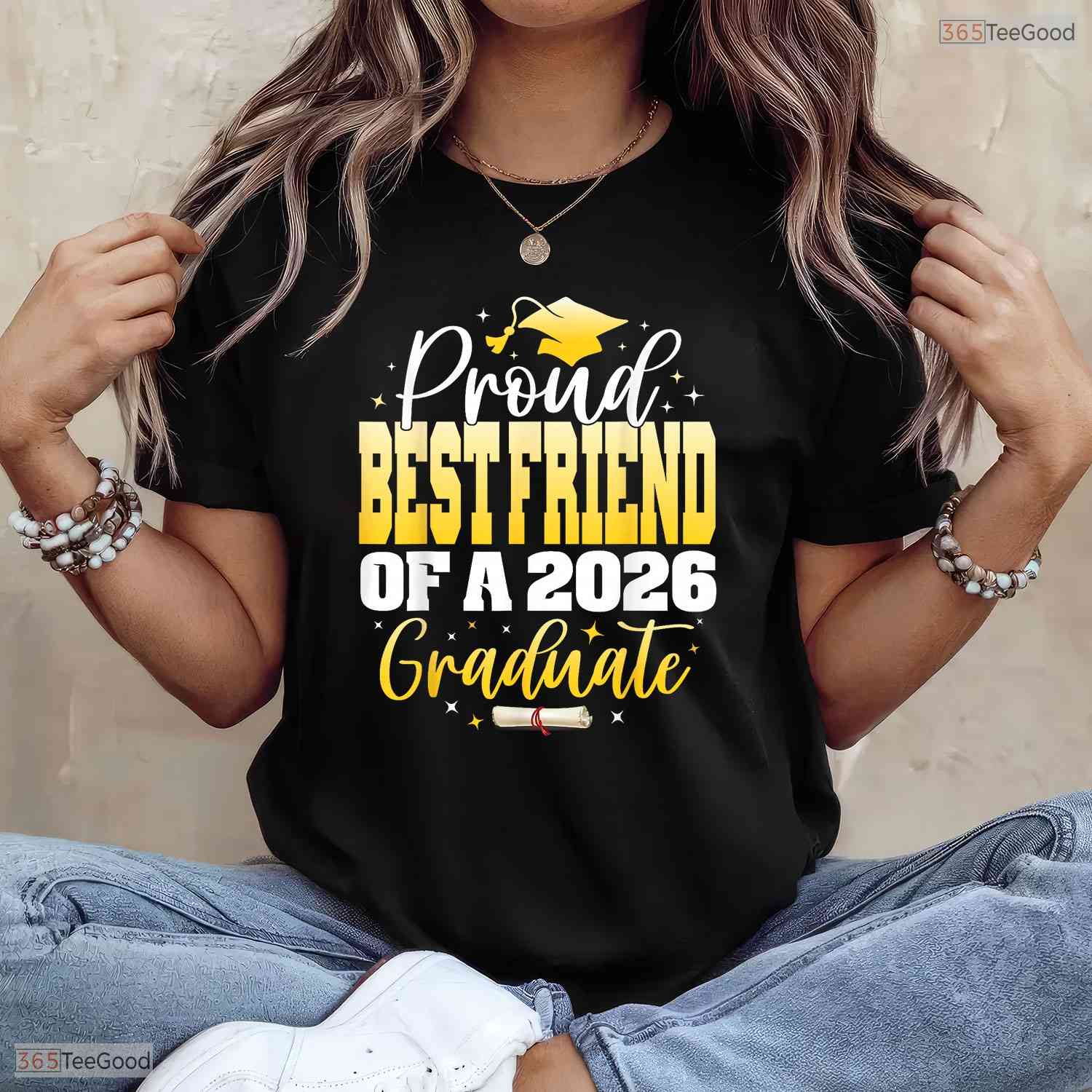 Supportive Proud Best Friend Of A Class Of 2026 Graduate Graduation Day Shirt
