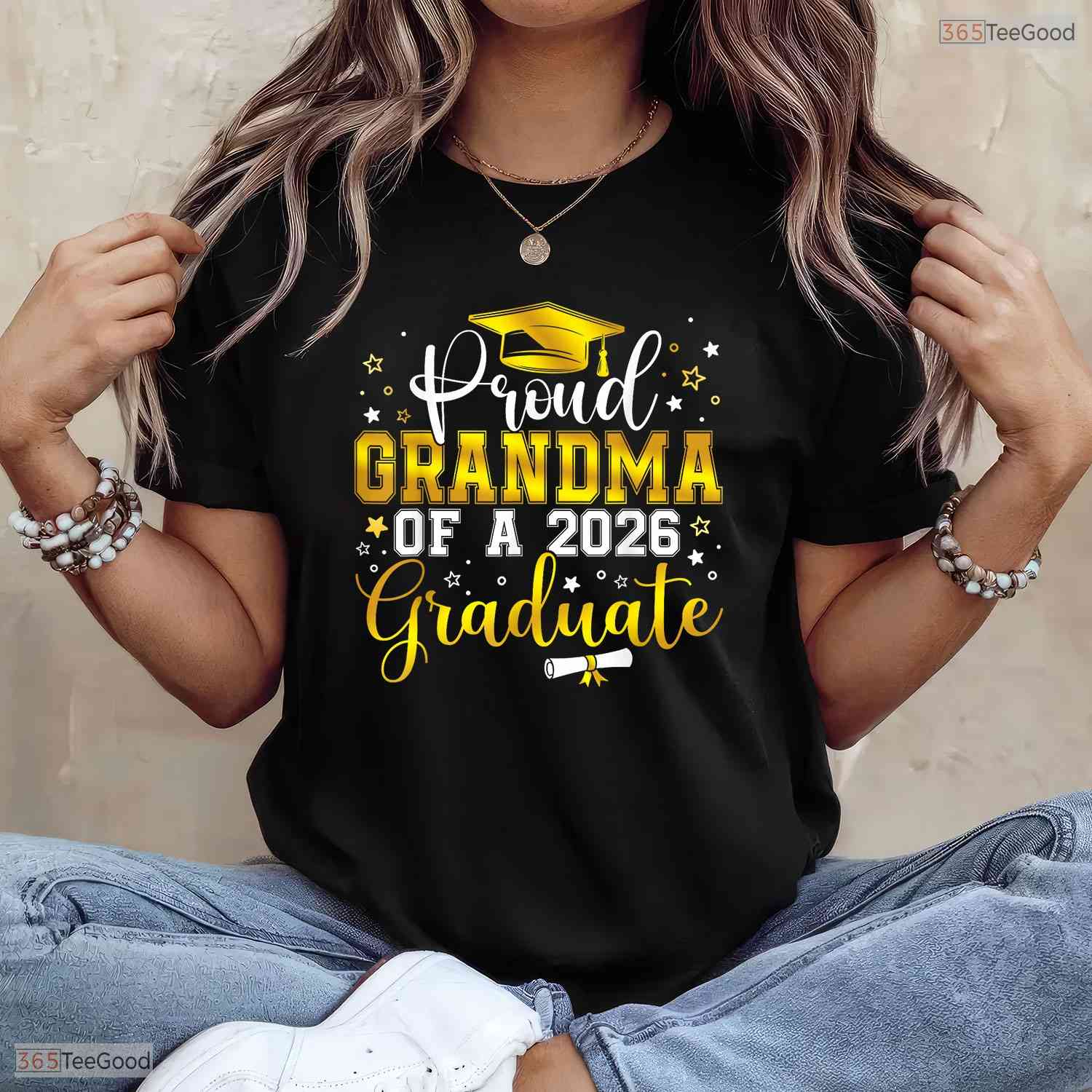 Supportive Proud Grandma Of A Class Of 2026 Graduate Senior Graduation Day T-Shirt
