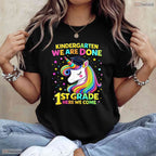 Magical Cute Unicorn Kindergarten Graduation First Grade Ready Girls Party T-Shirt