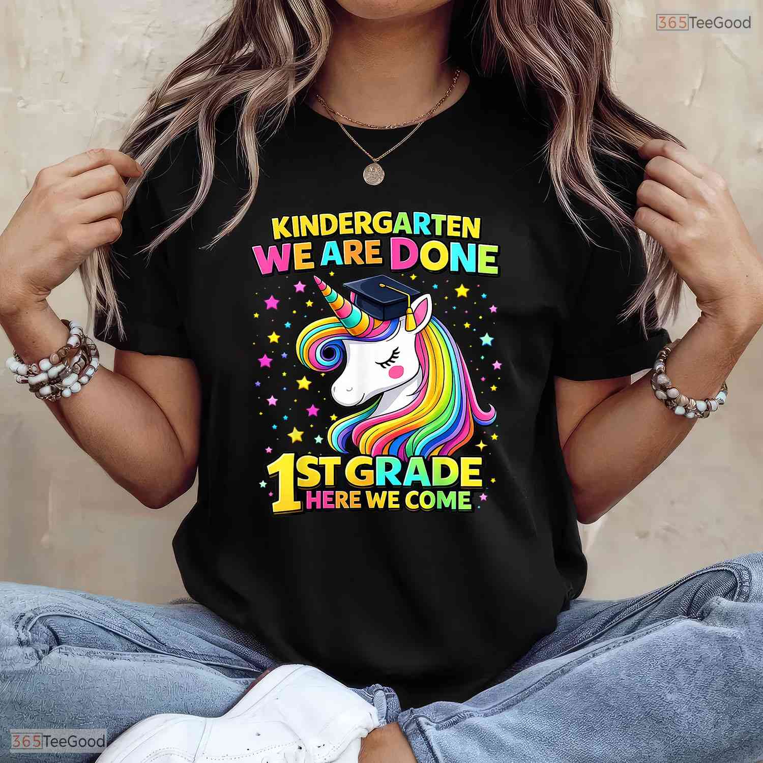Magical Cute Unicorn Kindergarten Graduation First Grade Ready Girls Party T-Shirt