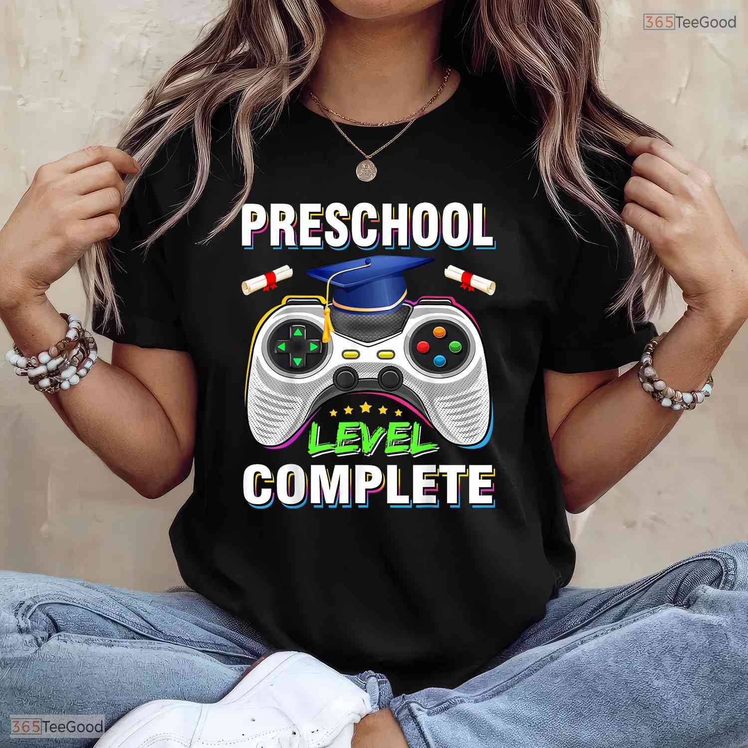 Video Gamer Preschool Level Complete Class Of 2026 Pre-K Graduation Boys T-Shirt