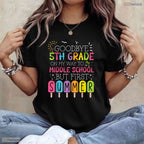 Awesome Goodbye 5th Grade Graduation To Middle School First Summer Break T-Shirt